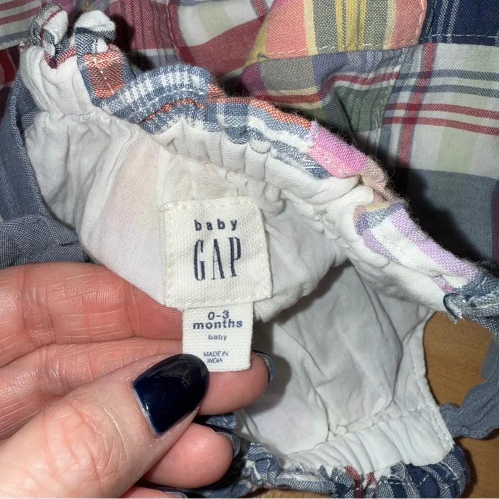 Baby GAP Bundle Jean Jumpsuit and Plaid Dress Size 0-3 Months